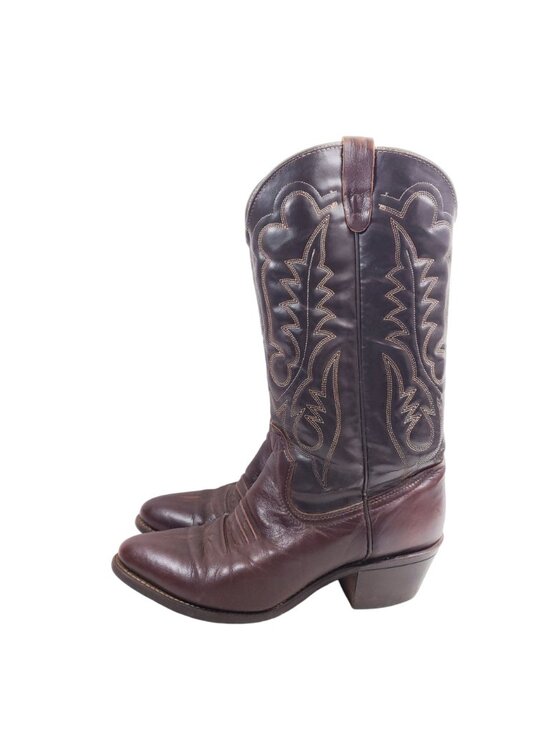 Texas Mens Size 9.5 Brown Leather Cowboy Boots Western Style main image 7